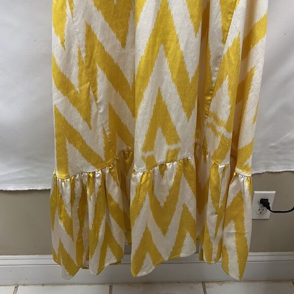 Punicana Sultan one sleeve silk blend Maxi dress in yellow and white size XS - Picture 11 of 14